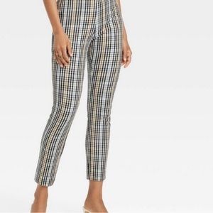 A New Day Plaid Work Pants Elastic